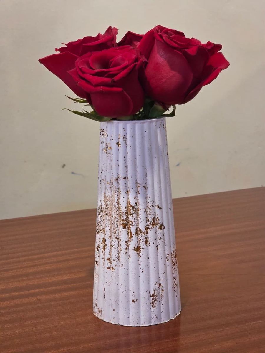 Tall Ribbed Vase by Klassiq Resin photo 3