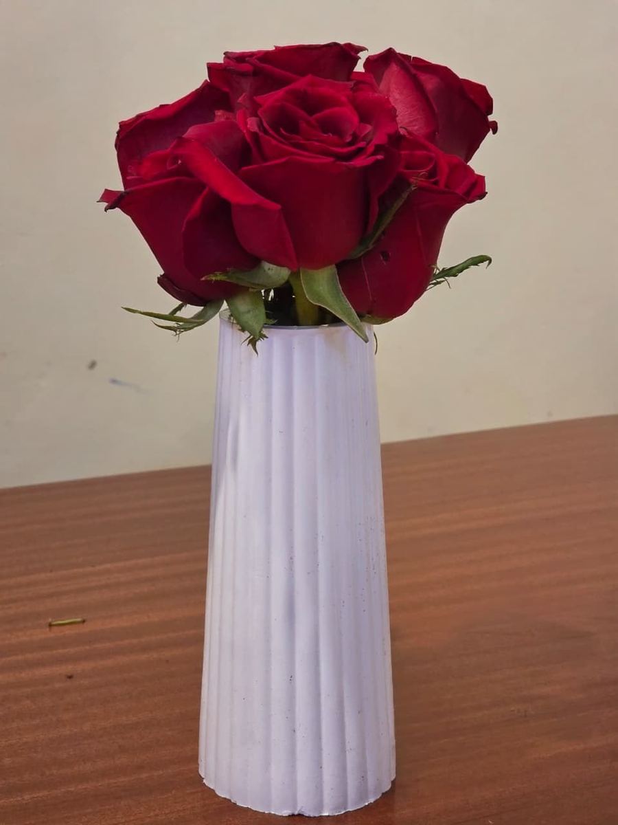 Tall Ribbed Vase by Klassiq Resin photo 1